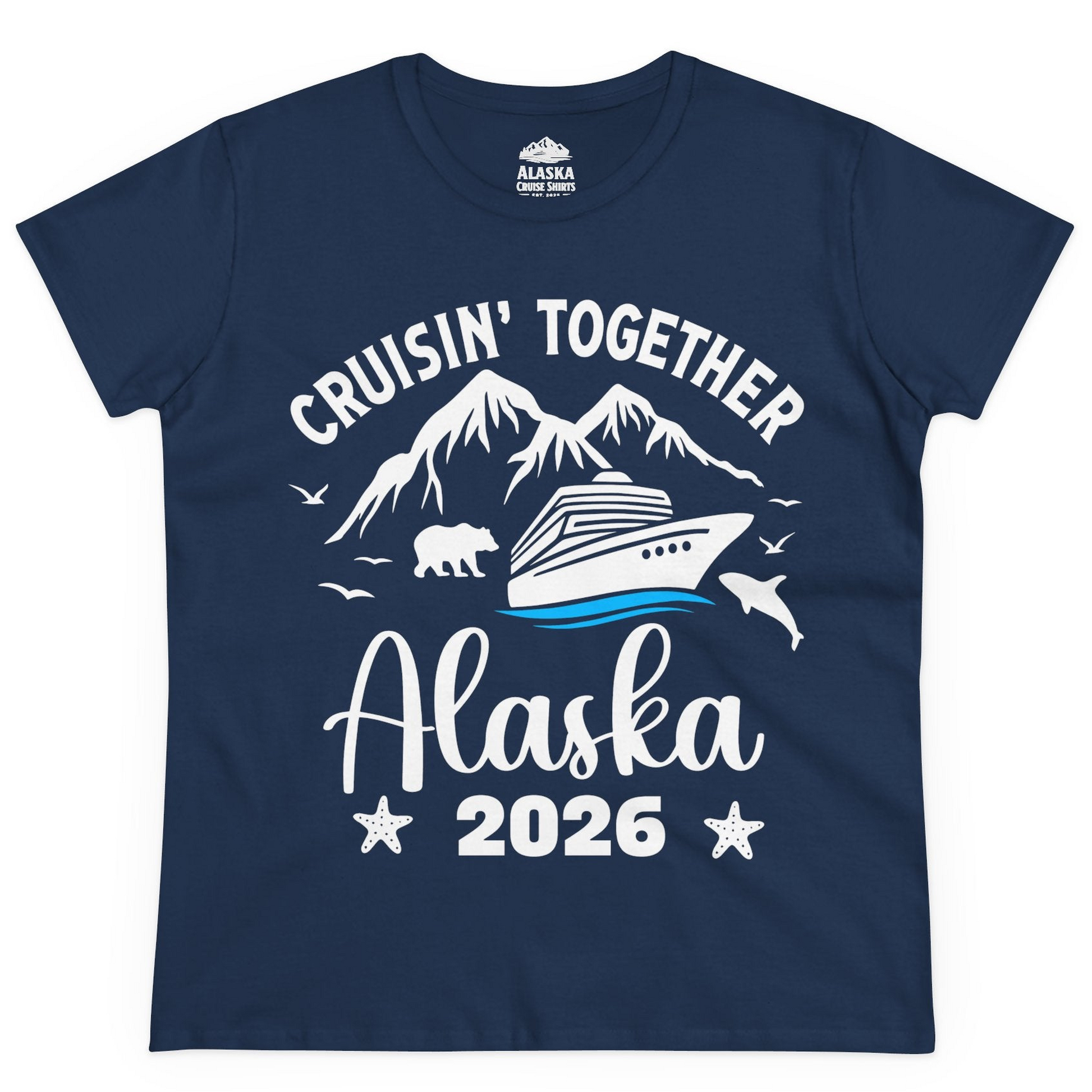 Alaska Cruise Adventure 2026 Shirt Ladies T-Shirt – Navy – Alaska Cruise Shirts