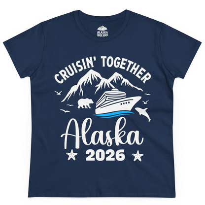 Alaska Cruise Adventure 2026 Shirt Ladies T-Shirt – Navy – Alaska Cruise Shirts