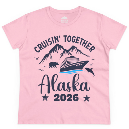 Alaska Cruise Adventure 2026 Shirt Ladies T-Shirt – Light Pink – Alaska Cruise Shirts