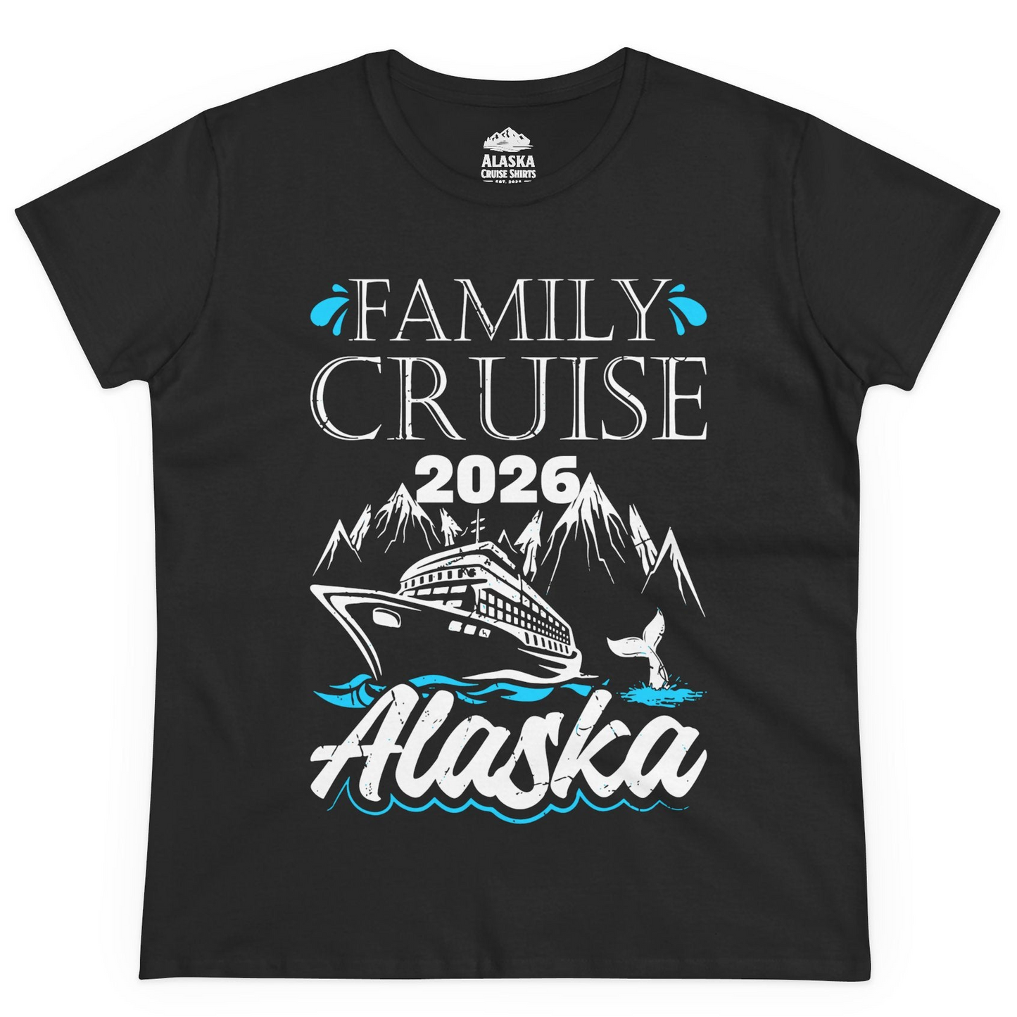Alaska Family Cruise Shirt Ladies T-Shirt – Black – Alaska Cruise Shirts