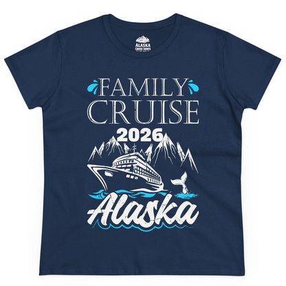 Alaska Family Cruise Shirt Ladies T-Shirt – Navy – Alaska Cruise Shirts
