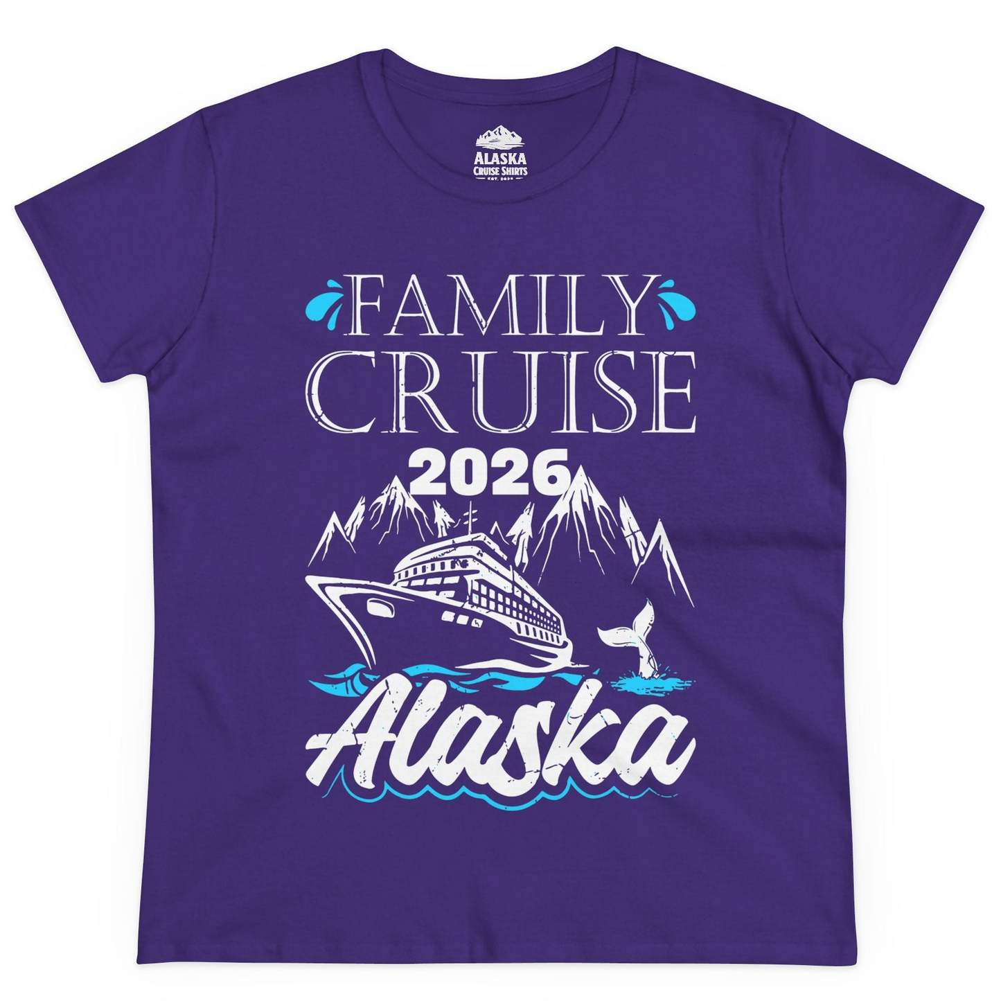 Alaska Family Cruise Shirt Ladies T-Shirt – Purple – Alaska Cruise Shirts