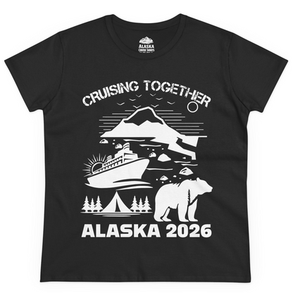 Alaska Cruise 2026 Family Adventure Bear Mountain Nature Shirt — Ladies Tee Ladies T-Shirt – Black – Alaska Cruise Shirts