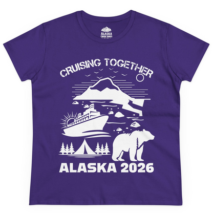 Alaska Cruise 2026 Family Adventure Bear Mountain Nature Shirt — Ladies Tee Ladies T-Shirt – Purple – Alaska Cruise Shirts