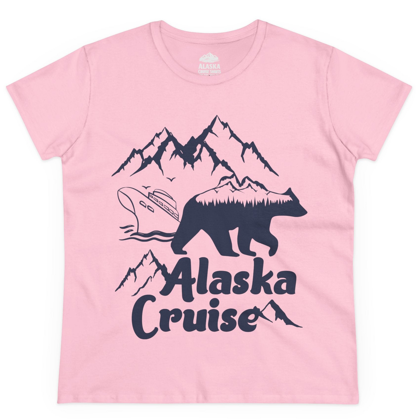 Alaska Cruise Shirt Ladies T-Shirt – Light Pink – Alaska Cruise Shirts