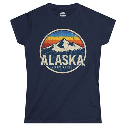 Alaska Vintage Shirt Ladies T-Shirt – Navy – Alaska Cruise Shirts