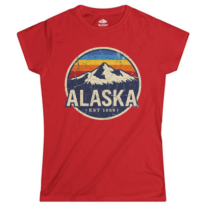 Alaska Vintage Shirt Ladies T-Shirt – Red – Alaska Cruise Shirts