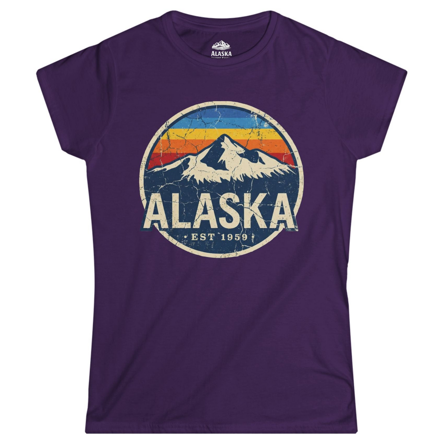 Alaska Vintage Shirt Ladies T-Shirt – Purple – Alaska Cruise Shirts
