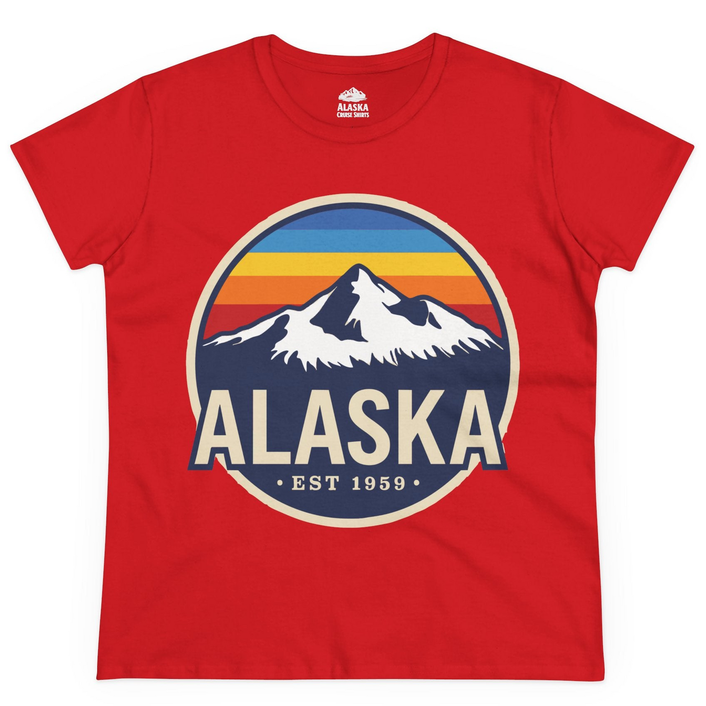 Alaska Vintage Shirt Ladies T-Shirt – Red – Alaska Cruise Shirts
