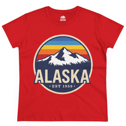 Alaska Vintage Shirt Ladies T-Shirt – Red – Alaska Cruise Shirts