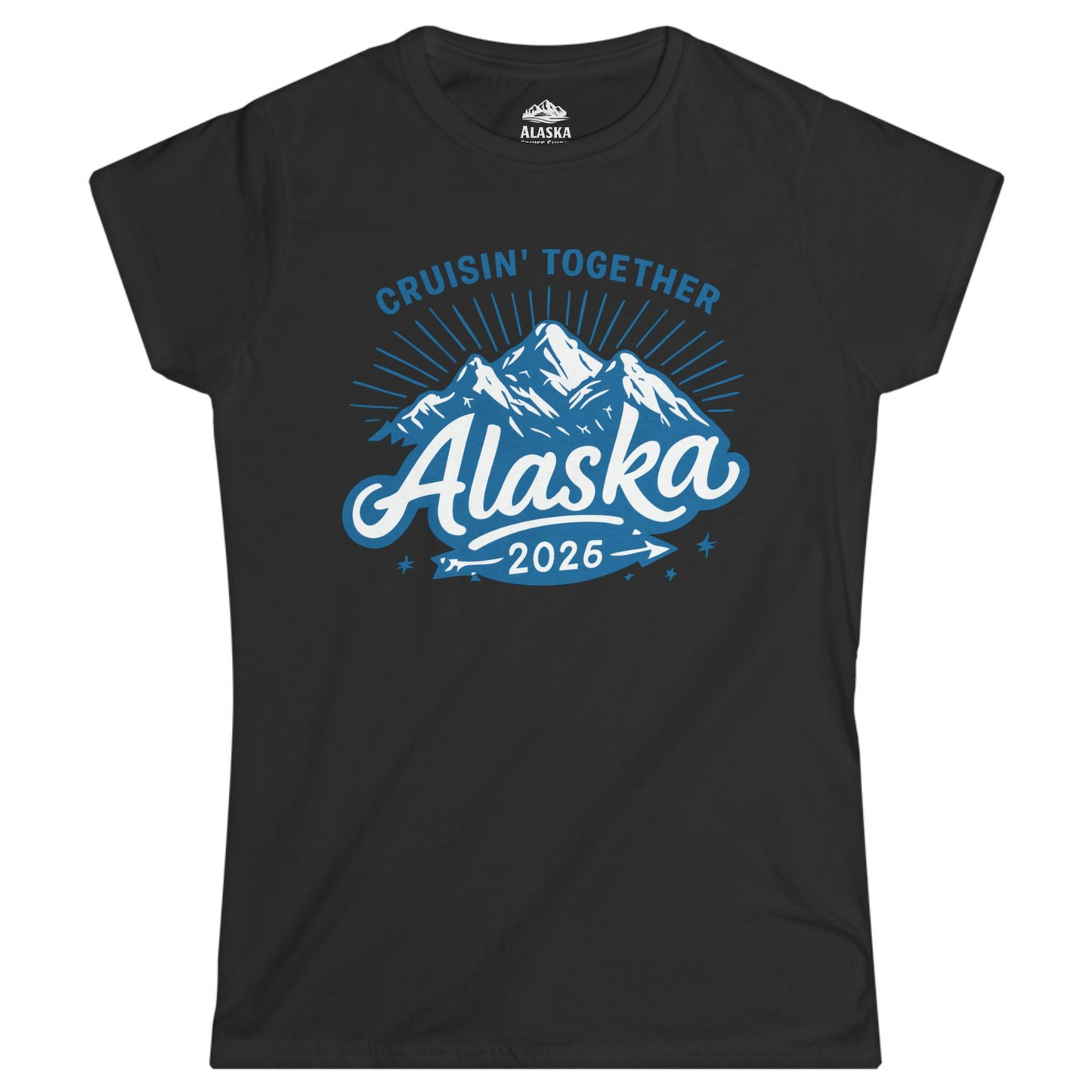Alaska Cruise Mountains Adventure Shirt Ladies T-Shirt – Black – Alaska Cruise Shirts