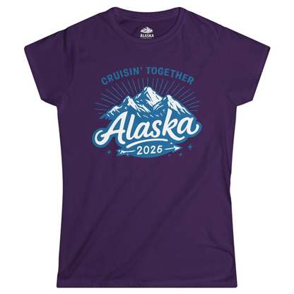Alaska Cruise Mountains Adventure Shirt Ladies T-Shirt – Purple – Alaska Cruise Shirts