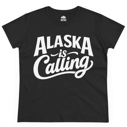 Alaska Is Calling Shirt Ladies T-Shirt – Black – Alaska Cruise Shirts