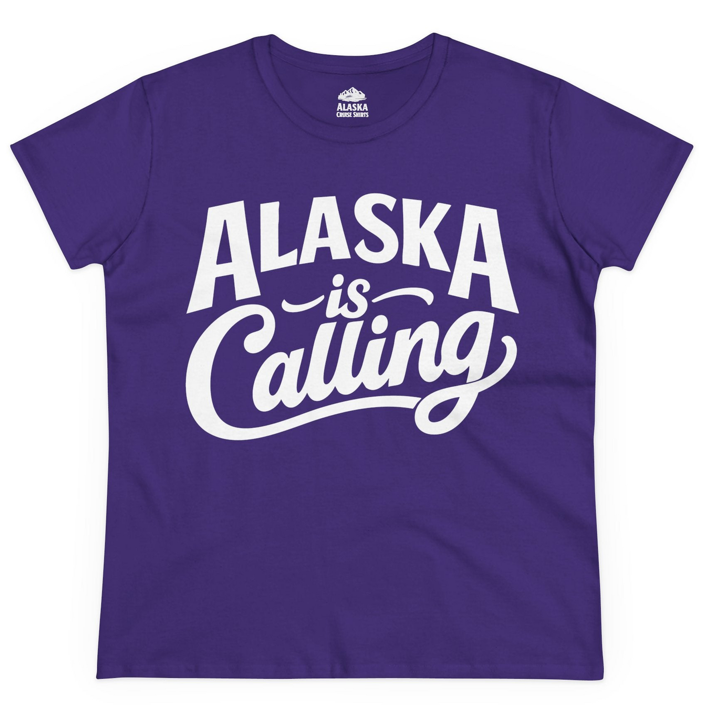Alaska Is Calling Shirt Ladies T-Shirt – Purple – Alaska Cruise Shirts