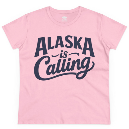 Alaska Is Calling Shirt Ladies T-Shirt – Light Pink – Alaska Cruise Shirts
