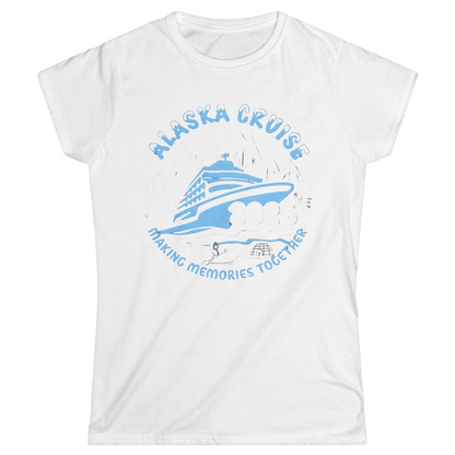 Alaska Cruise 2026 Family Adventure Shirt with Wildlife and Nature — Ladies Tee Ladies T-Shirt – White – Alaska Cruise Shirts