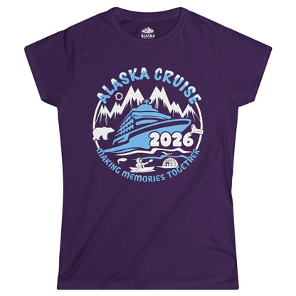 Alaska Cruise 2026 Family Adventure Shirt with Wildlife and Nature — Ladies Tee Ladies T-Shirt – Purple – Alaska Cruise Shirts