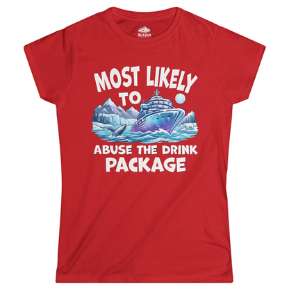 Funny Alaska Cruise Shirt Ladies T-Shirt – Red – Alaska Cruise Shirts