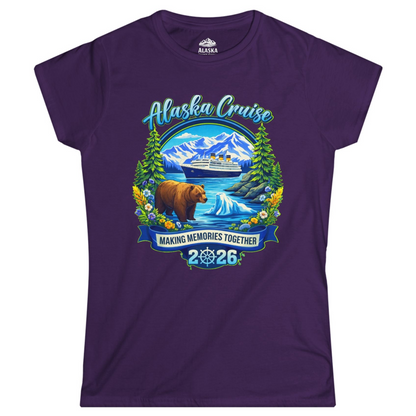 Alaska Cruise 2026 Family Shirt Ladies T-Shirt – Purple – Alaska Cruise Shirts