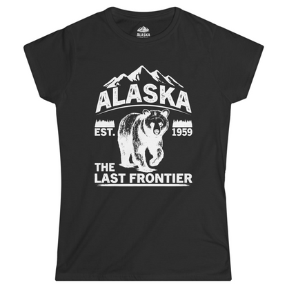 Alaska Bear Shirt Ladies T-Shirt – Black – Alaska Cruise Shirts
