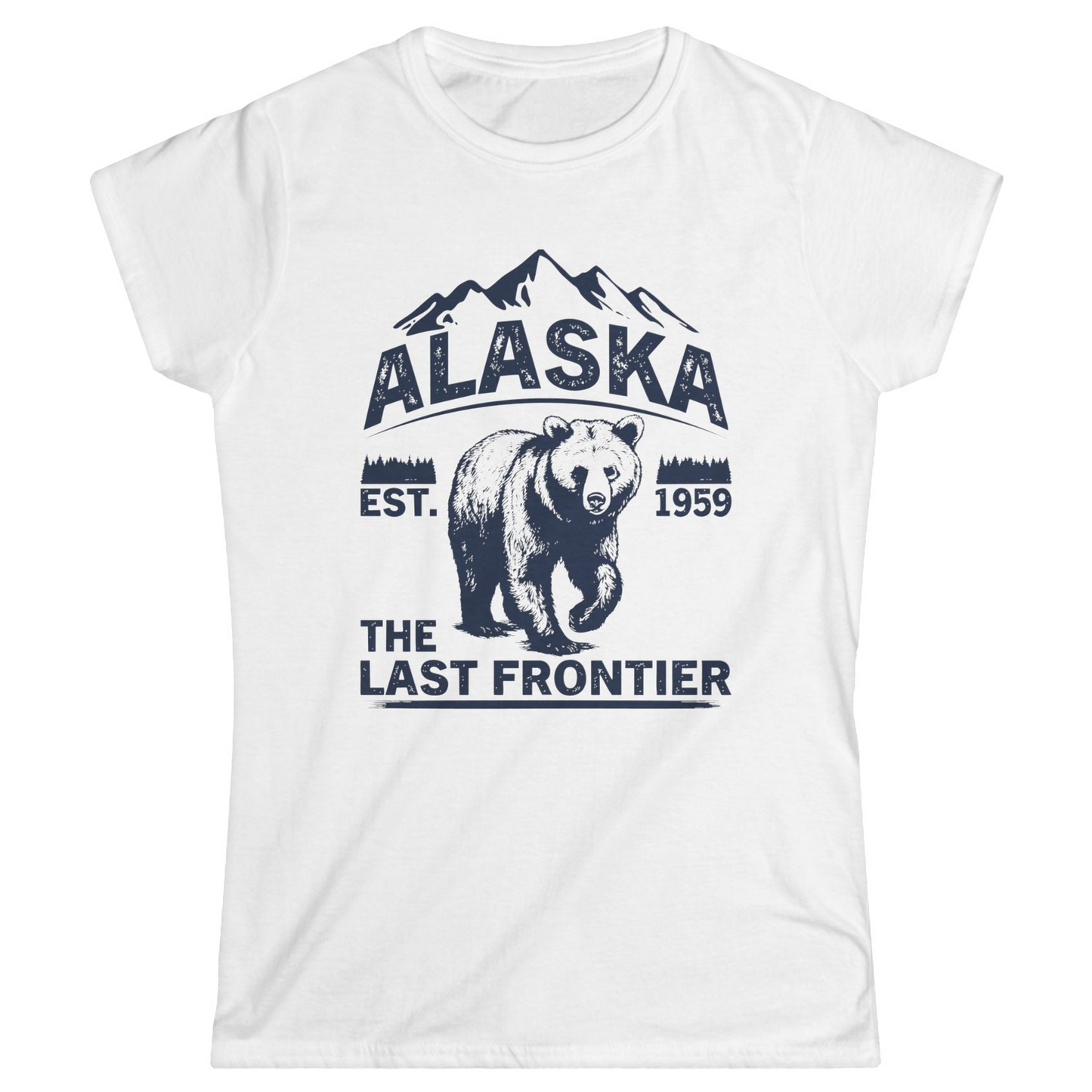 Alaska Bear Shirt Ladies T-Shirt – White – Alaska Cruise Shirts