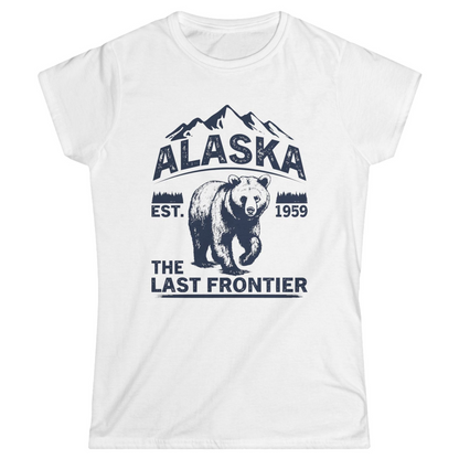 Alaska Bear Shirt Ladies T-Shirt – White – Alaska Cruise Shirts