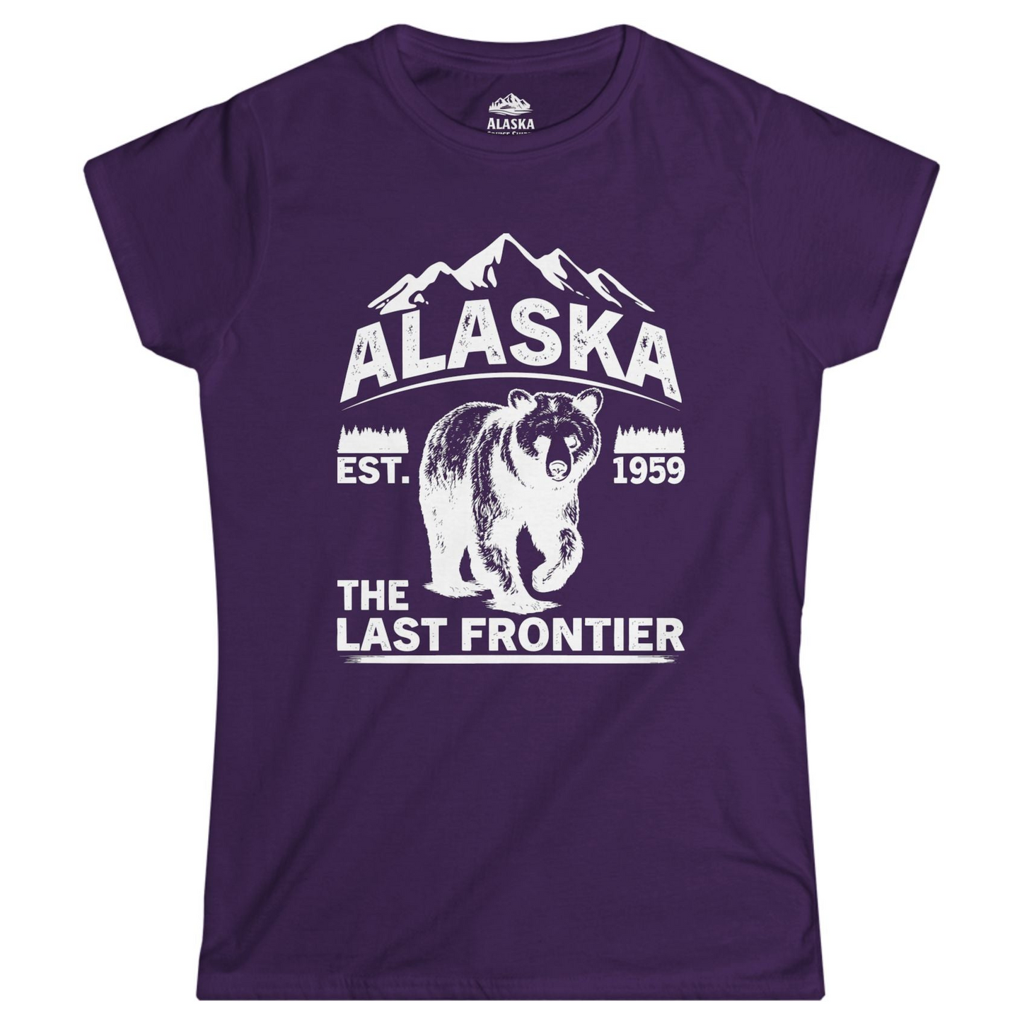 Alaska Bear Shirt Ladies T-Shirt – Purple – Alaska Cruise Shirts