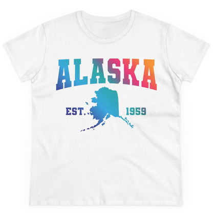 Retro Alaska Est 1959 Shirt Ladies T-Shirt – White – Alaska Cruise Shirts