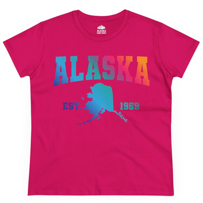 Retro Alaska Est 1959 Shirt Ladies T-Shirt – Heliconia – Alaska Cruise Shirts