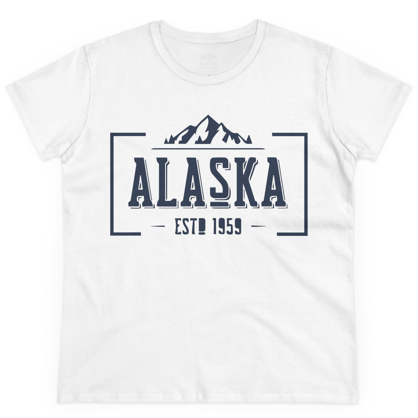 Alaska Mountain Vintage Shirt Ladies T-Shirt – White – Alaska Cruise Shirts