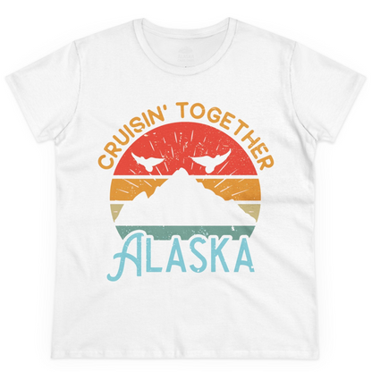 Retro Alaska Cruise Shirt Ladies T-Shirt – White – Alaska Cruise Shirts