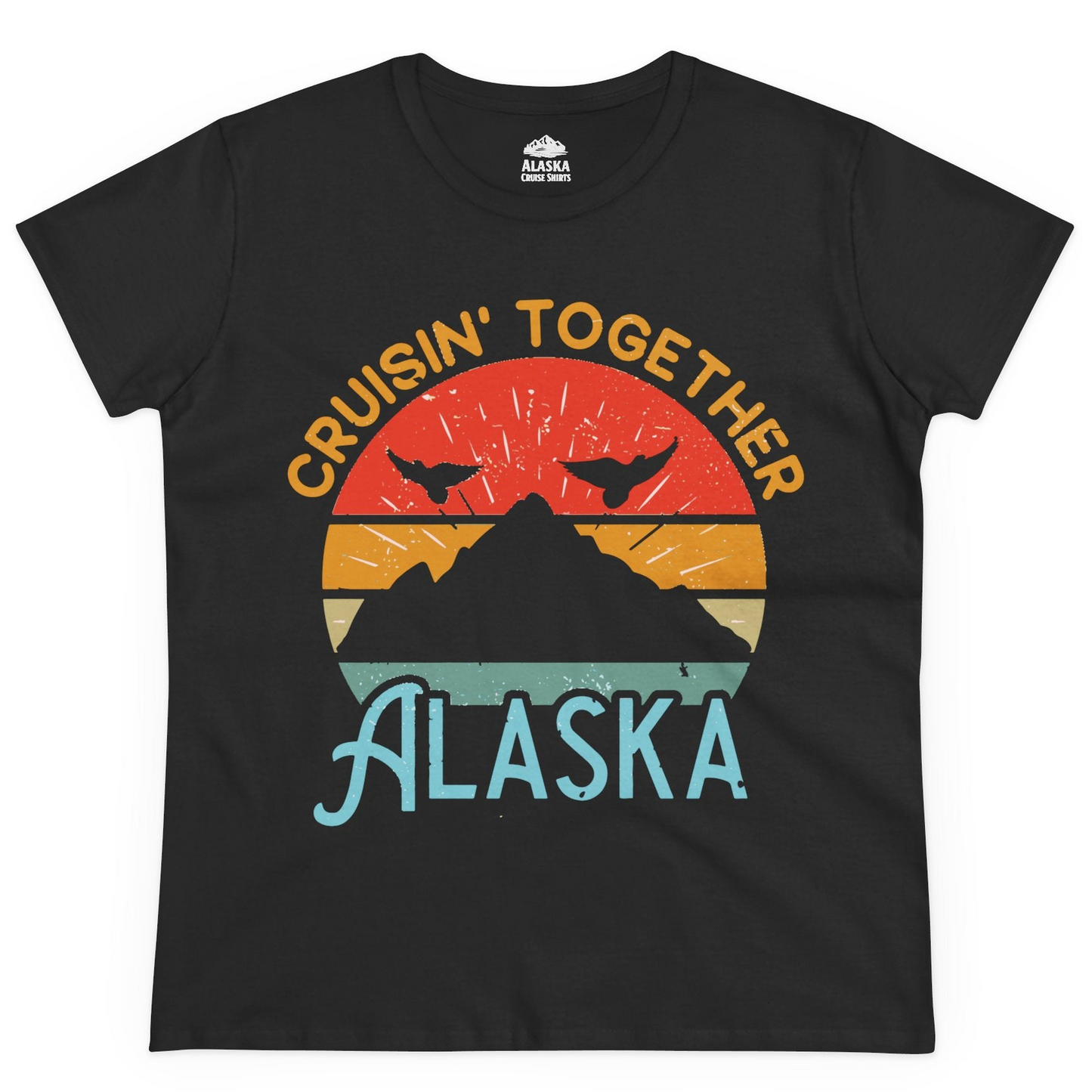 Retro Alaska Cruise Shirt Ladies T-Shirt – Black – Alaska Cruise Shirts