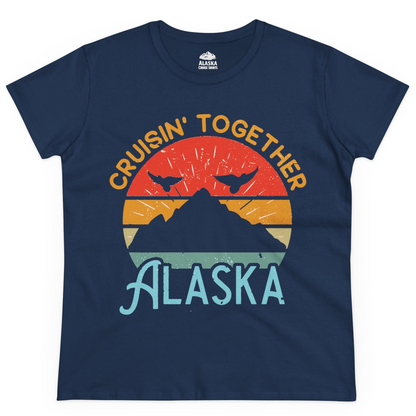 Retro Alaska Cruise Shirt Ladies T-Shirt – Navy – Alaska Cruise Shirts