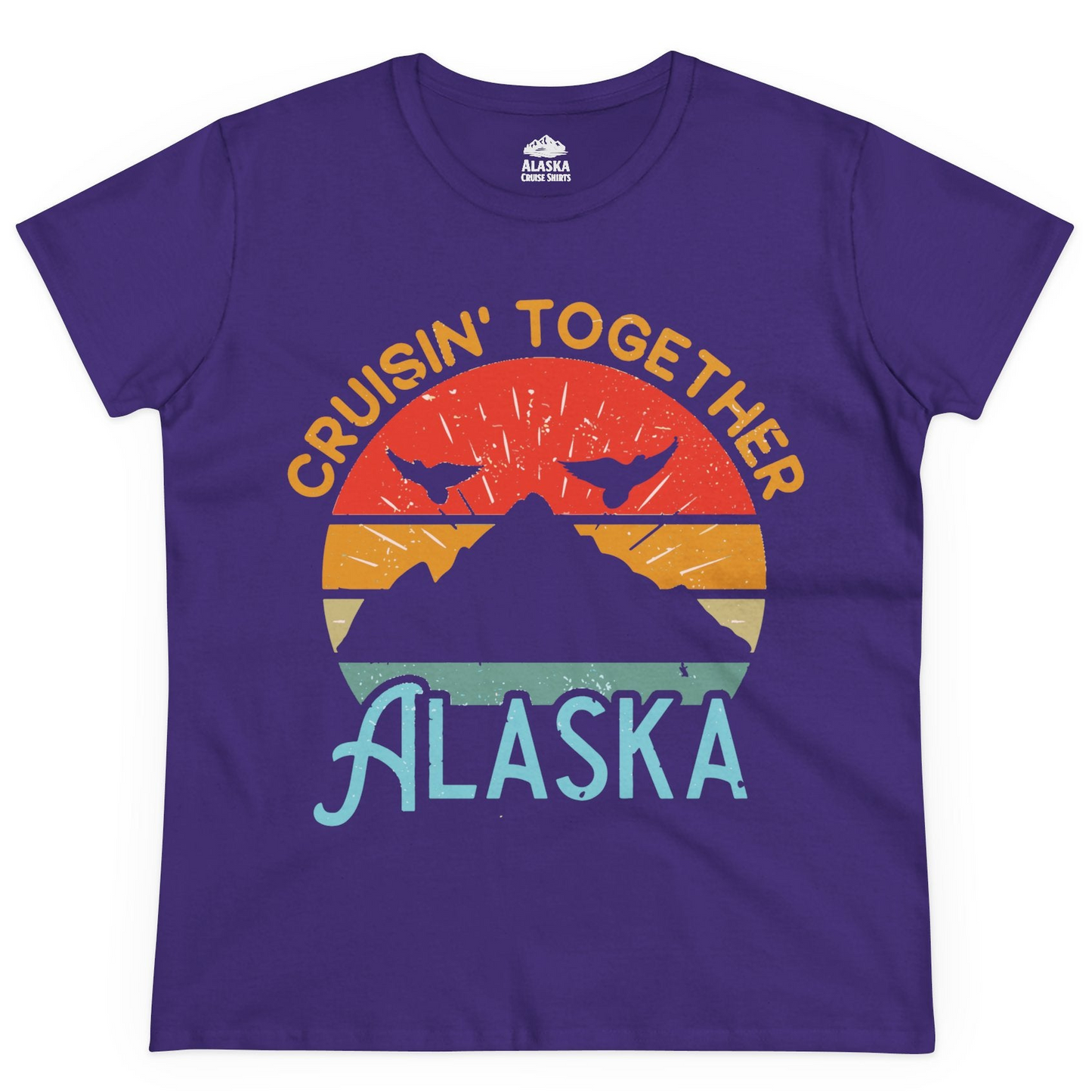 Retro Alaska Cruise Shirt Ladies T-Shirt – Purple – Alaska Cruise Shirts