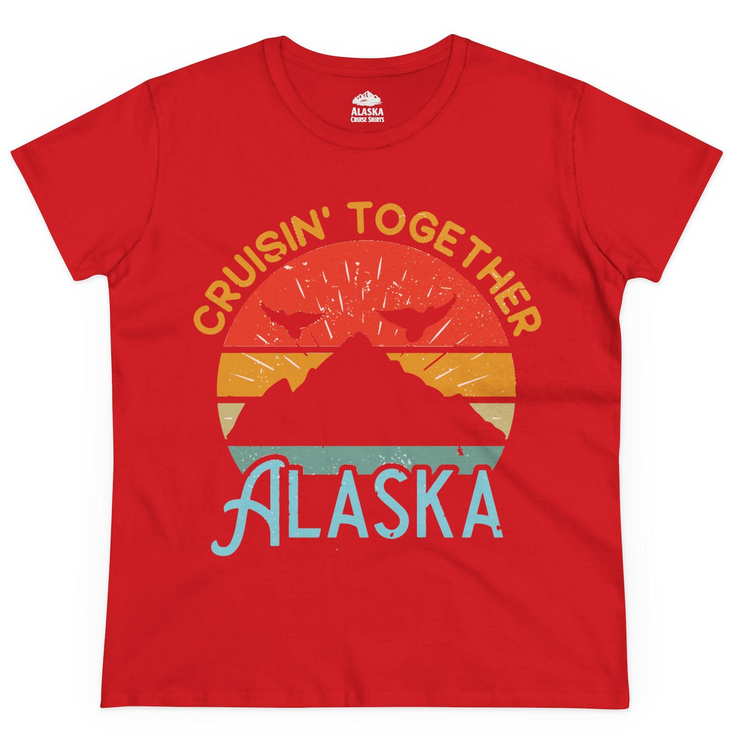 Retro Alaska Cruise Shirt Ladies T-Shirt – Red – Alaska Cruise Shirts