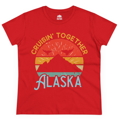 Retro Alaska Cruise Shirt Ladies T-Shirt – Red – Alaska Cruise Shirts