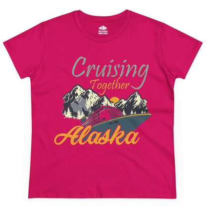 Cruising Together Alaska Mountains Family Alaska Cruise Adventure Shirt — Ladies Tee Ladies T-Shirt – Heliconia – Alaska Cruise Shirts