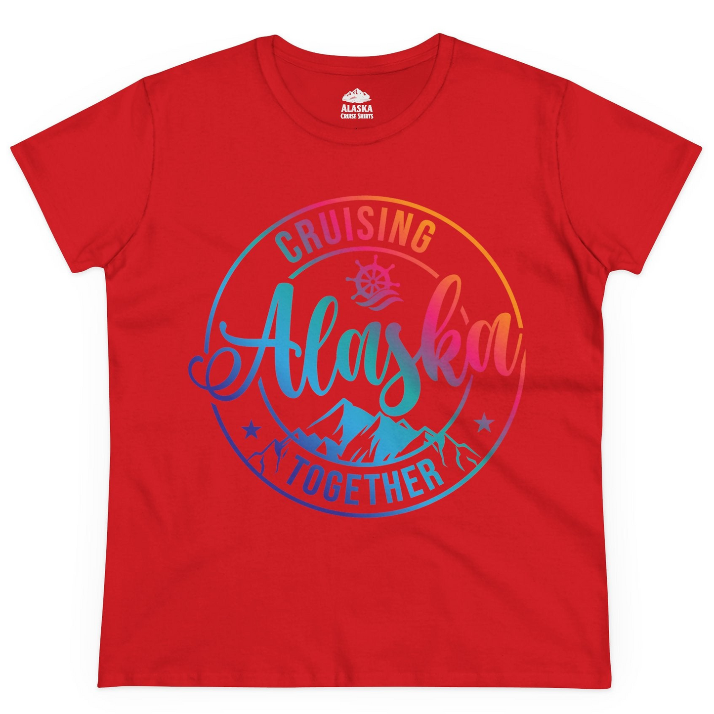 Cruising Alaska Together Shirt Ladies T-Shirt – Red – Alaska Cruise Shirts