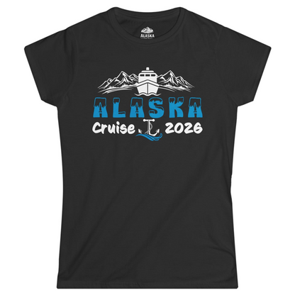 Alaska Cruise 2026 Shirt Ladies T-Shirt – Black – Alaska Cruise Shirts