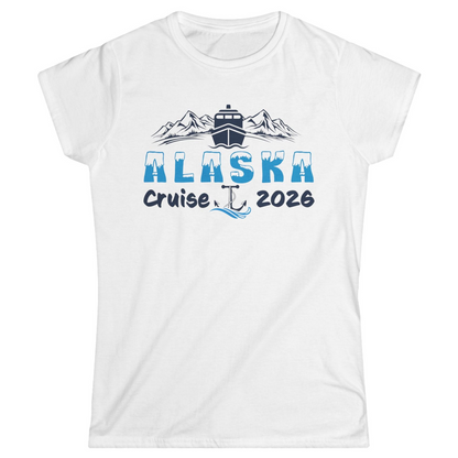 Alaska Cruise 2026 Shirt Ladies T-Shirt – White – Alaska Cruise Shirts