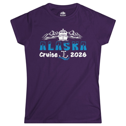 Alaska Cruise 2026 Shirt Ladies T-Shirt – Purple – Alaska Cruise Shirts