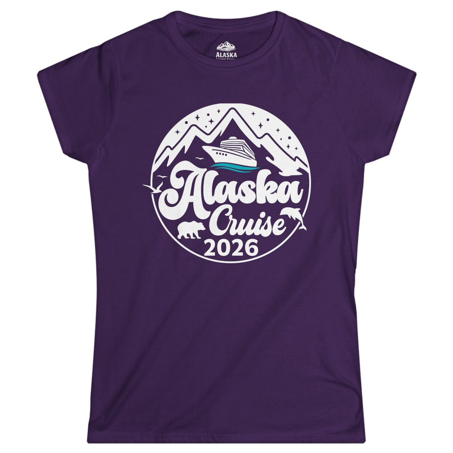 Alaska Cruise 2026 Shirt Ladies T-Shirt – Purple – Alaska Cruise Shirts