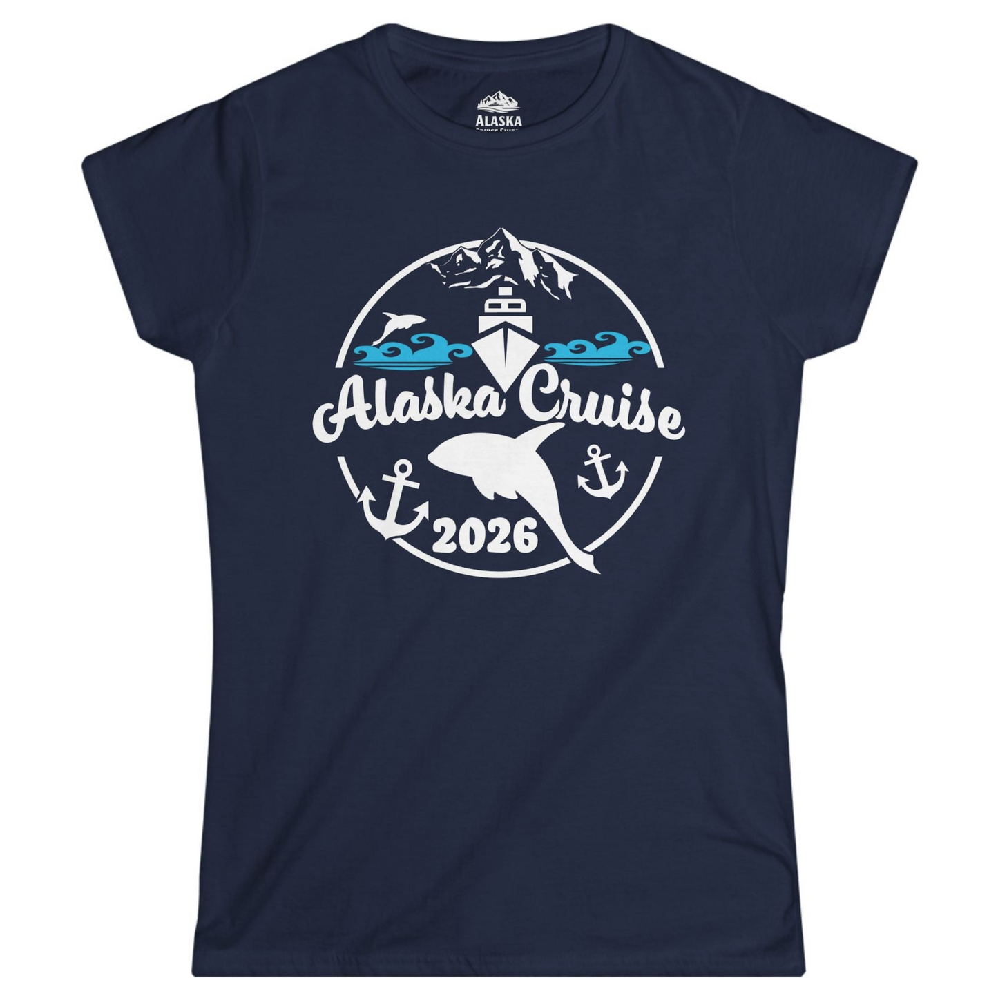 Alaska Cruise 2026 Shirt Ladies T-Shirt – Navy – Alaska Cruise Shirts