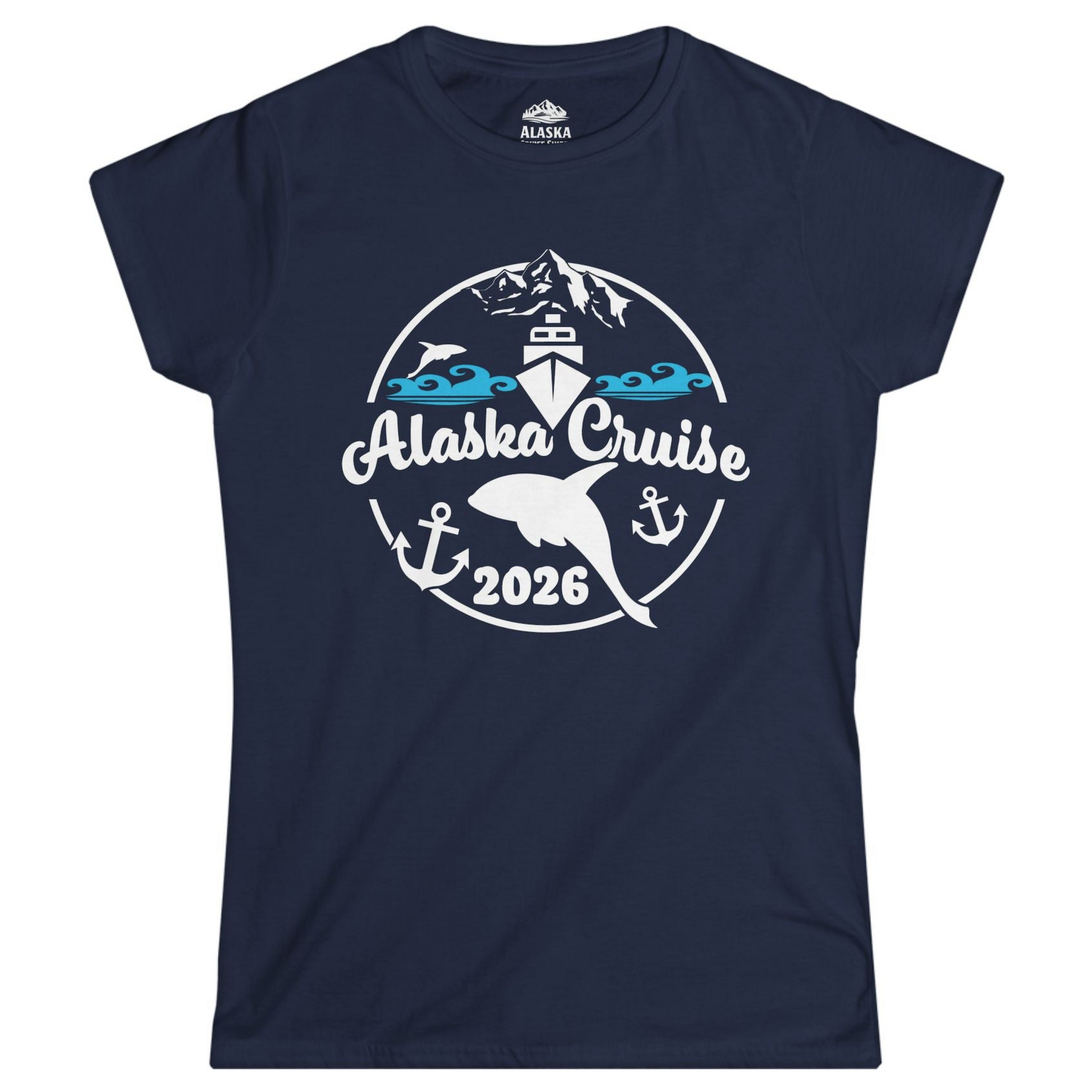 Alaska Cruise 2026 Shirt Ladies T-Shirt – Navy – Alaska Cruise Shirts