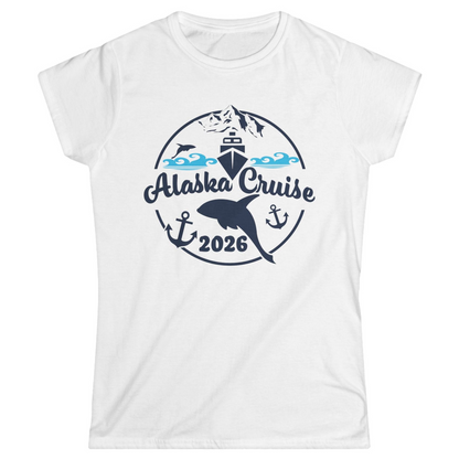 Alaska Cruise 2026 Shirt Ladies T-Shirt – White – Alaska Cruise Shirts