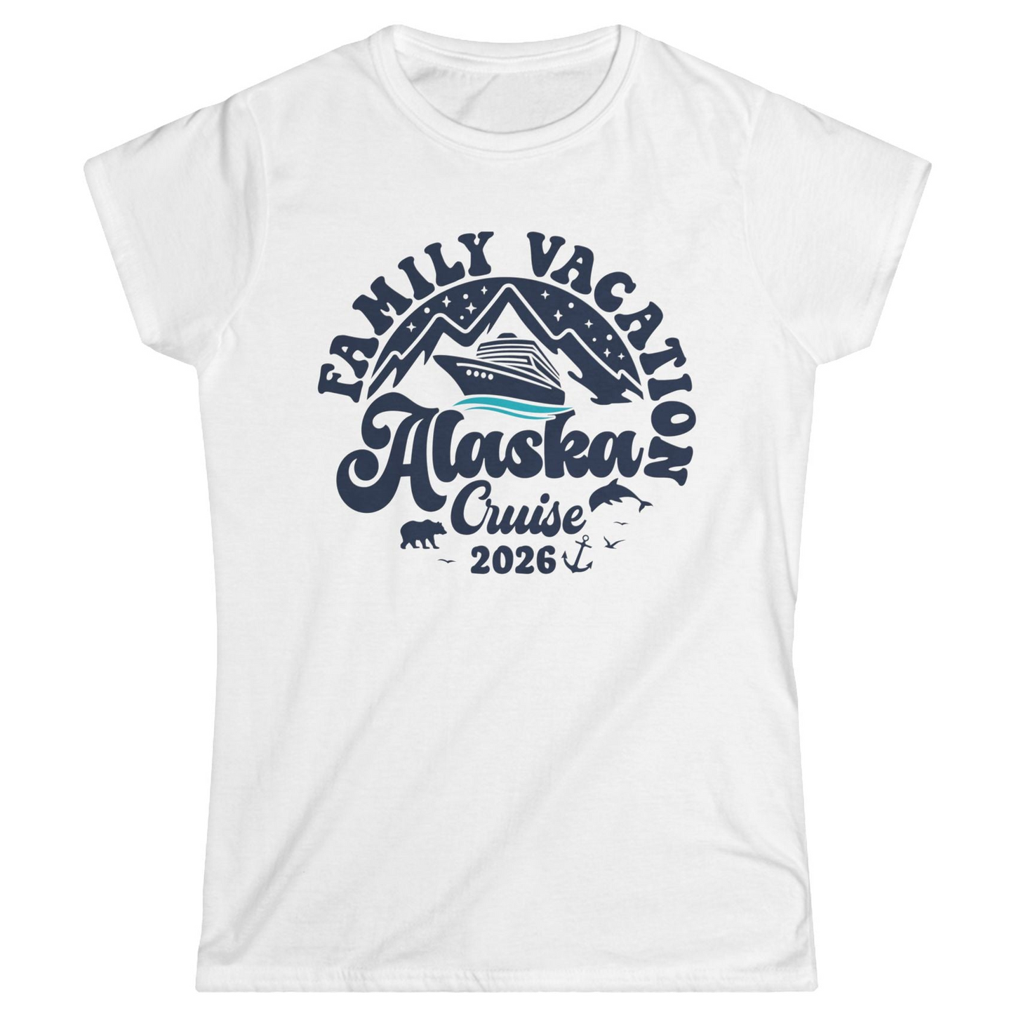 Alaska Family Cruise Shirt Ladies T-Shirt – White – Alaska Cruise Shirts