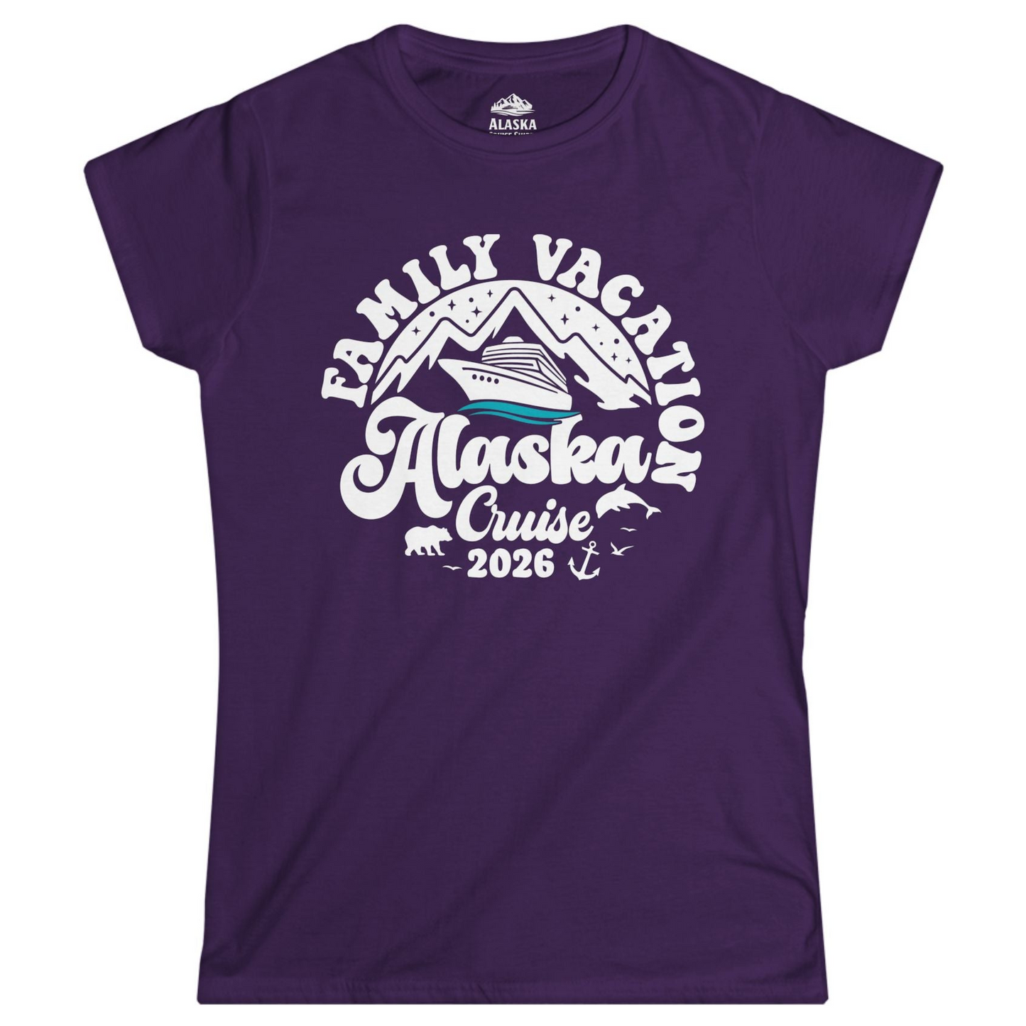 Alaska Family Cruise Shirt Ladies T-Shirt – Purple – Alaska Cruise Shirts