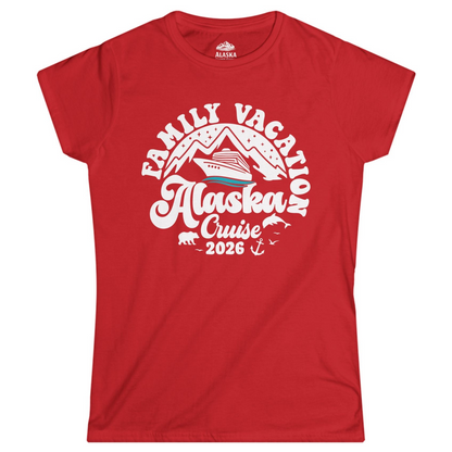 Alaska Family Cruise Shirt Ladies T-Shirt – Red – Alaska Cruise Shirts