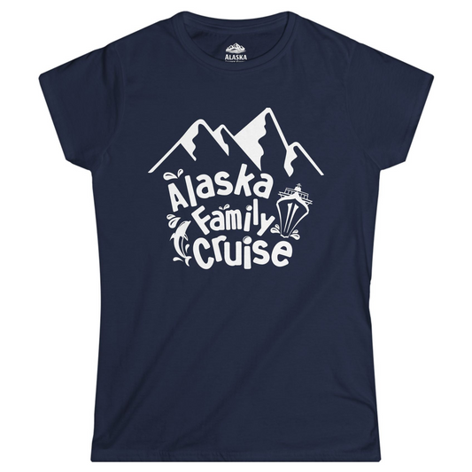 Alaska Family Cruise Adventure Shirt Ladies T-Shirt – Navy – Alaska Cruise Shirts