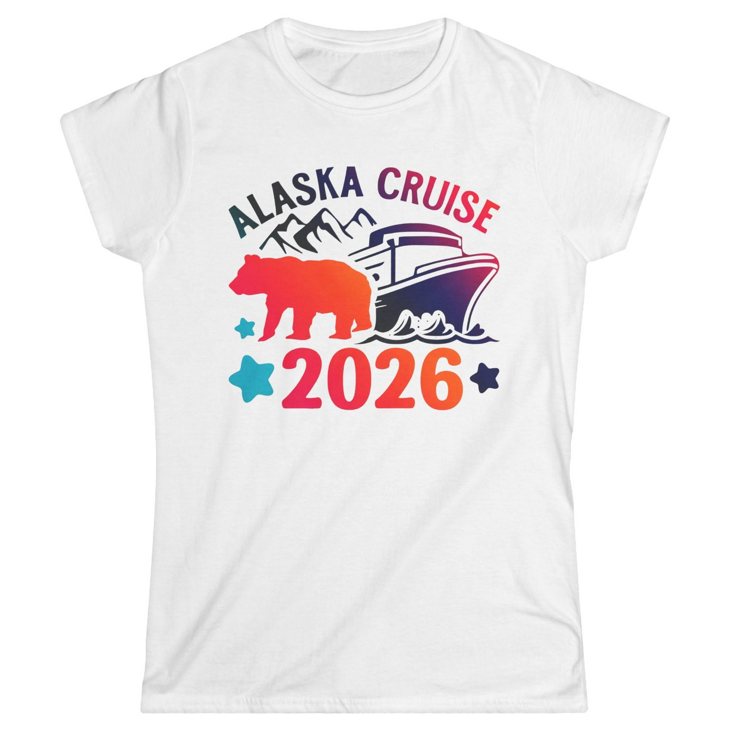 Alaska Cruise 2026 Shirt Ladies T-Shirt – White – Alaska Cruise Shirts